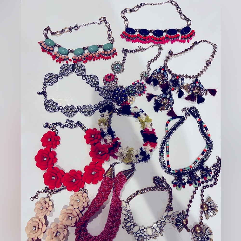 12 costume jewelry bundle. Sold altogether. All from JCrew, all functional.